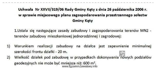 Które wymiary nowo wydzielonej działki na terenie zabudowy 
