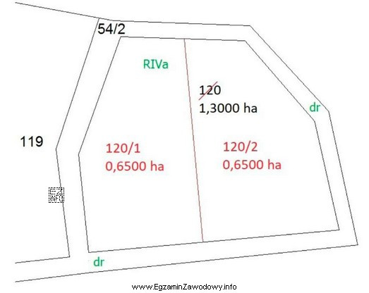 Działka o numerze 120 i powierzchni 1,3000 ha, położona 