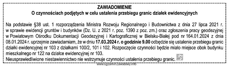 Nieprzekraczalna data doręczenia właścicielom działek przedstawionego 