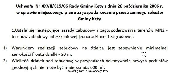 Które wymiary nowo wydzielonej działki na terenie zabudowy 