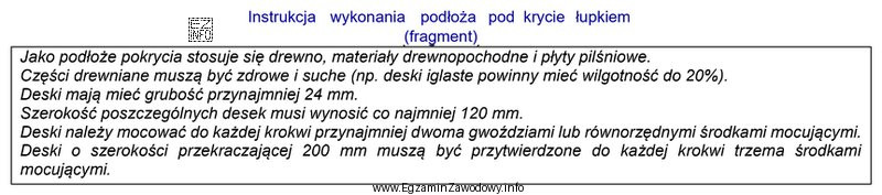 Na podstawie danych zawartych w instrukcji określ minimalną szerokość 