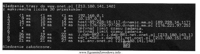 Rezultat wykonania którego polecenia z systemu Windows przedstawia rysunek?