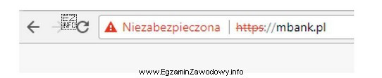 Określ przyczynę wystąpienia komunikatu, który jest przedstawiony 
