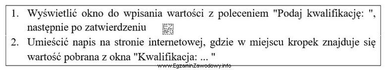 Aby w JavaScript wykonać wymienione kroki, należy w znaczniku <