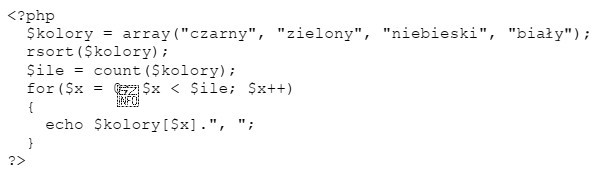 Wskaż wynik wykonania skryptu PHP.