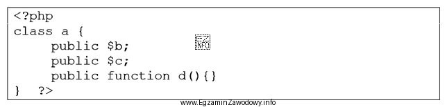 W przedstawionej klasie zdefiniowano