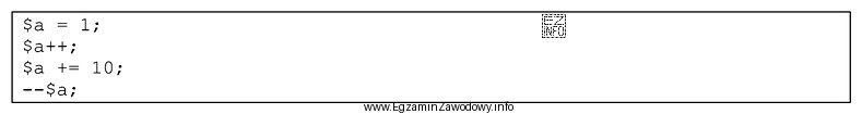 Którą wartość będzie przechowywała zmienna a po 