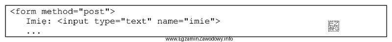 Formularz, którego fragment przedstawiono, został obsłużony w 