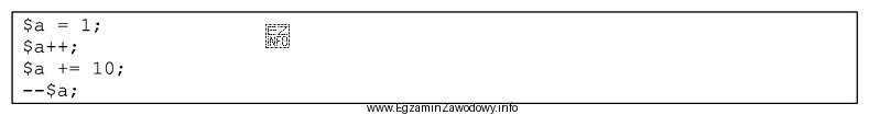 Którą wartość będzie przechowywała zmienna a po 