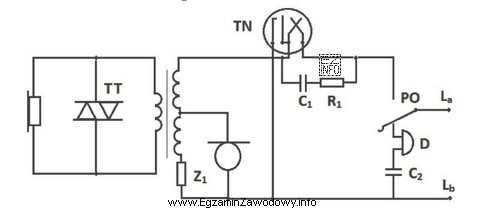 Na schemacie aparatu telefonicznego CB rezystor R1 i kondensator C1 