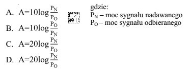 Który wzór definiuje tłumienność linii abonenckiej?
