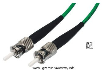 Patchcord światłowodowy przedstawiony na rysunku jest zakończony złą