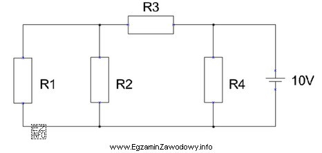 W obwodzie o schemacie przedstawionym na rysunku wartości rezystancji 