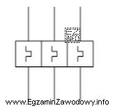 Co oznacza przedstawiony symbol umieszczony na schemacie elektrycznym układu 