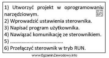 W celu uruchomienia programu w sterowniku PLC należy wykonać 