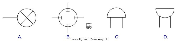 Prawidłowo narysowany symbol graficzny brzęczyka (ang. buzzer) przedstawiono 