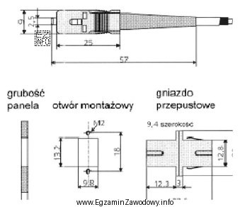 Na rysunkach przedstawiono budowę światłowodowego złącza typu