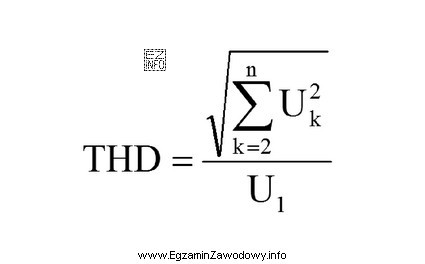 Oblicz współczynnik zawartości harmonicznych THD dla nastę