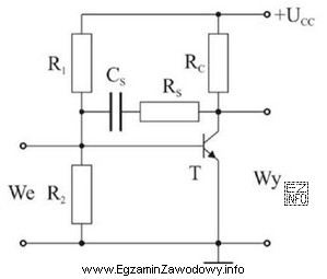 Na rysunku został przedstawiony schemat wzmacniacza w układzie wspó