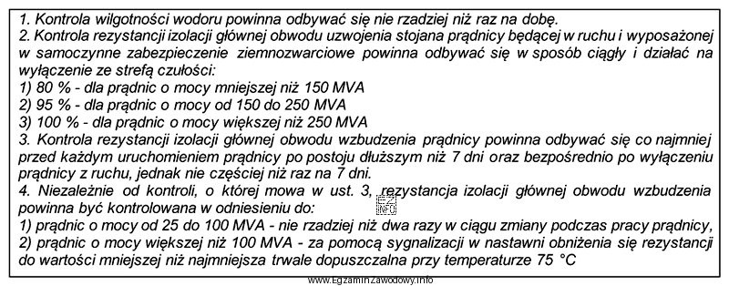 Z informacji zawartych w tabeli wynika, że rezystancja izolacji głó