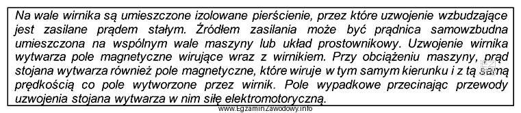 Której maszyny elektrycznej dotyczy opis w ramce?