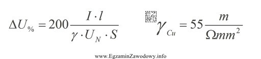 Dobierz przekrój S przewodu o żyłach miedzianych i 