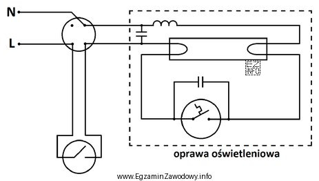 W instalacji elektrycznej, której schemat przedstawiono na rysunku, po 