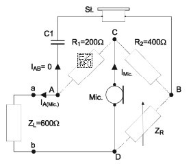 W warunkach zrównoważenia mostka (I<sub>AB</sub>=0) 