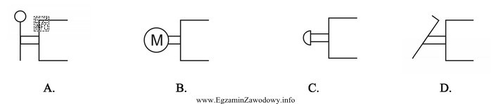 Który symbol graficzny oznacza sterowanie ręczne dźwignią?