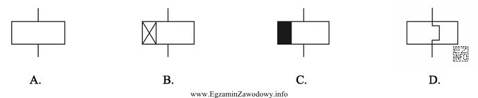 Który symbol graficzny oznacza cewkę przekaźnika o opóź