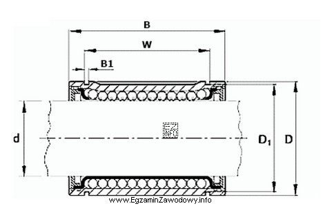 Na rysunku przedstawiono przekrój łożyska liniowego. Któ