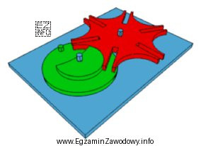 Mechanizm przedstawiony na rysunku zapewnia członowi napędzanemu (element 