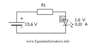 Jaką wartość rezystancji powinien mieć rezystor R1 ograniczający 