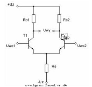 Rysunek przedstawia schemat ideowy wzmacniacza