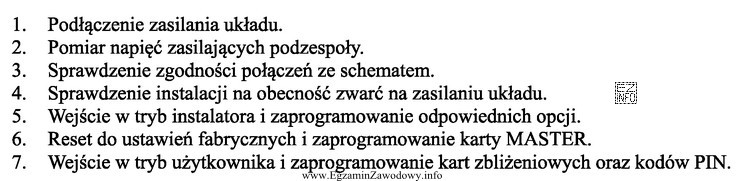 W jakiej kolejności należy wykonać zapisane czynności, 