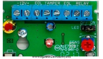 Zaciski oznaczone na rysunku jako TAMPER w czujce PIR sł