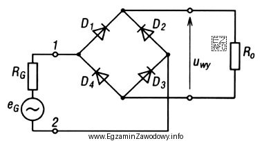 Na schemacie przedstawiono prostownik