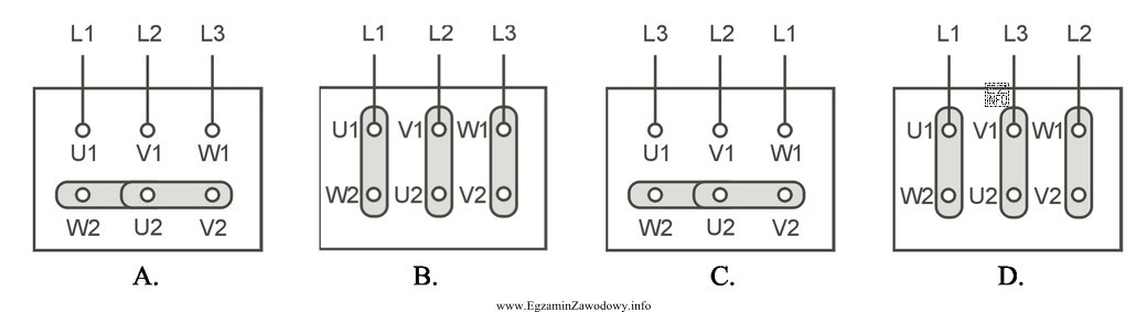 W którym z przedstawionych układów silnik indukcyjny 