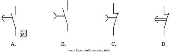 Na którym rysunku przedstawiono symbol graficzny zestyku zwiernego przekaź