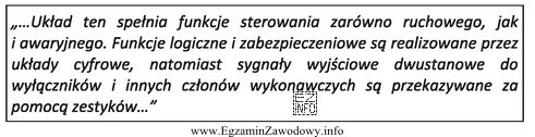 Zamieszczony fragment tekstu opisuje pracę urządzenia sterującego, któ