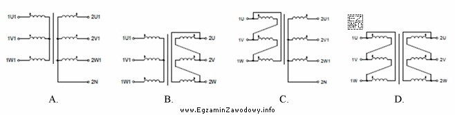 Na którym rysunku przedstawiono schemat połączenia uzwojeń 