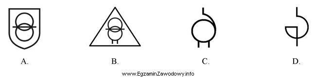 Którym symbolem oznacza się transformator bezpieczeństwa?