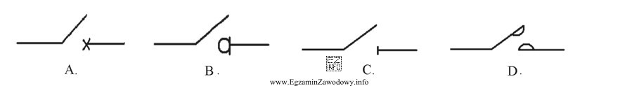 Symbol graficzny wyłącznika przedstawiono na rysunku