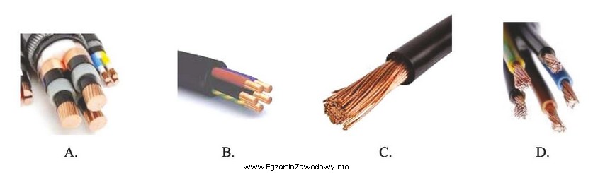Na którym rysunku przedstawiono kabel elektroenergetyczny o izolacji i 