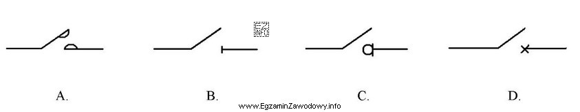 Symbol graficzny odłącznika przedstawia rysunek