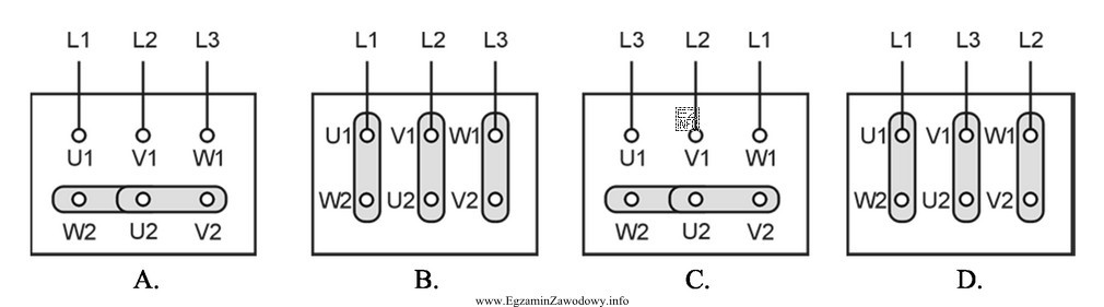 W którym z przedstawionych układów silnik indukcyjny 