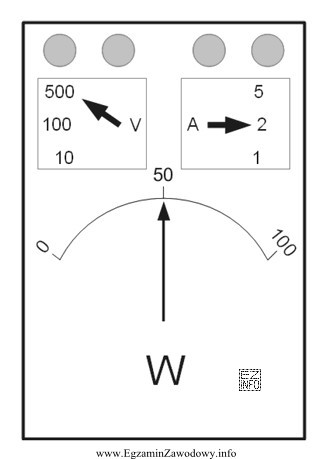 Jaką wartość mocy wskazuje watomierz pokazany na rysunku?