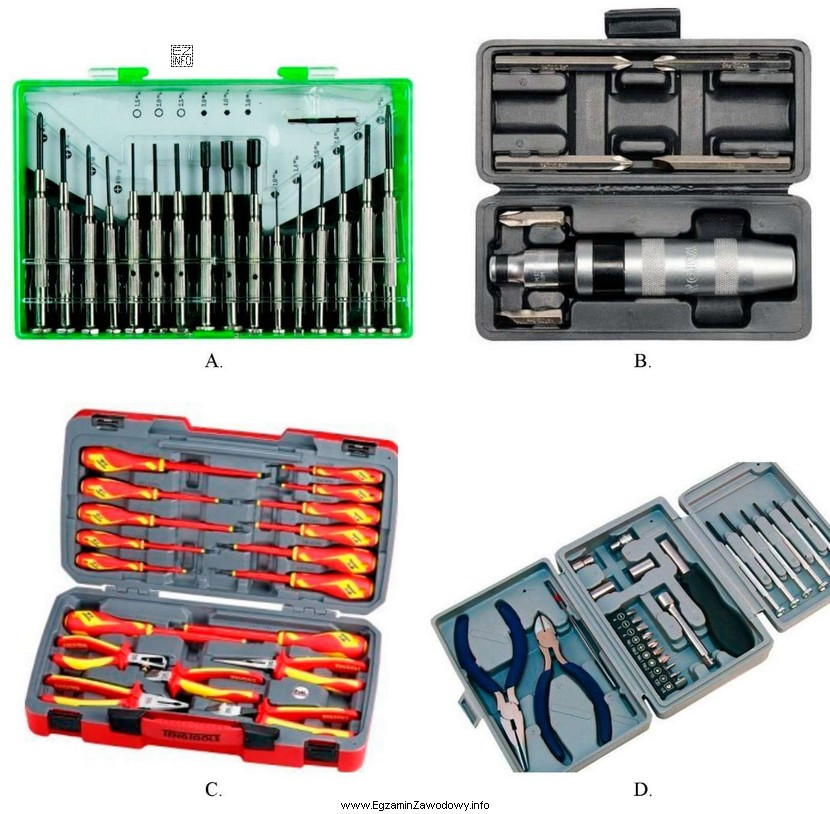 Który z przedstawionych na rysunkach zestawów narzędzi 
