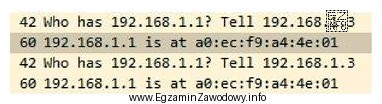 Na rysunku przedstawiono fragment pola info programu Wireshark. Którego 