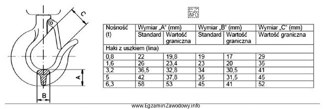 Na podstawie zamieszczonego fragmentu procedury przeglądu, hak o noś